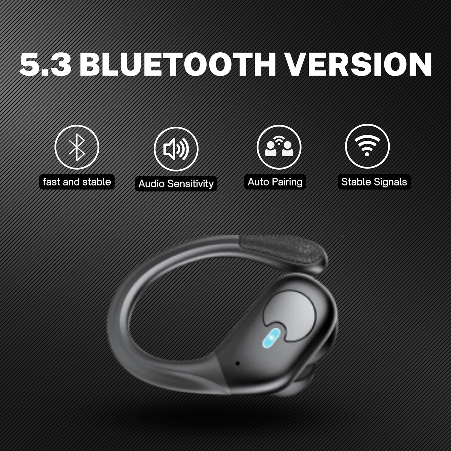 Wireless Headphones| High-Capacity 55mAh Battery| Immersive Sound| Sports Earbuds Bluetooth Wireless| Lightweight Comfort Earbuds| LED Display Earphones with Ear Hooks for Workout, Running & Gym.