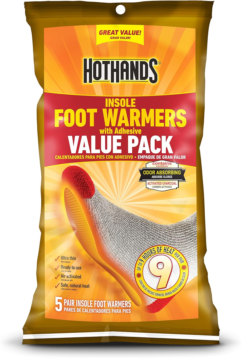 HotHands Hand Warmers - Long Lasting Safe Natural Odorless Air Activated Warmers - Up to 10 Hours of Heat - 40 Pair